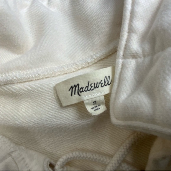 Madewell Lace-Up Oversize Sweatshirt. Cream Color. Size Small. - Picture 5 of 7